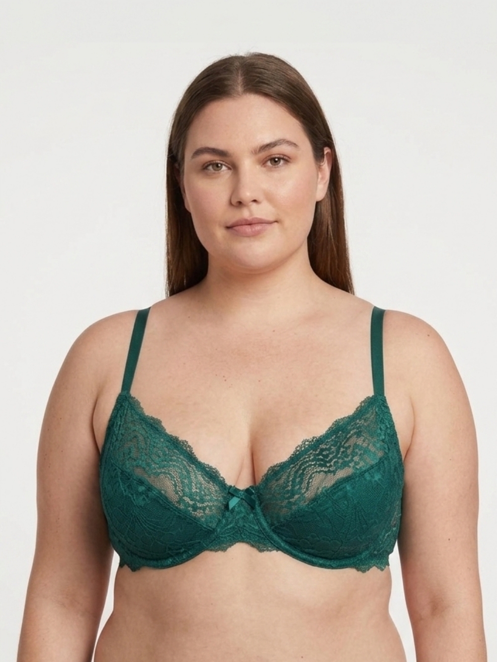 Green Unpadded Lace Underwire Bra 2XL
